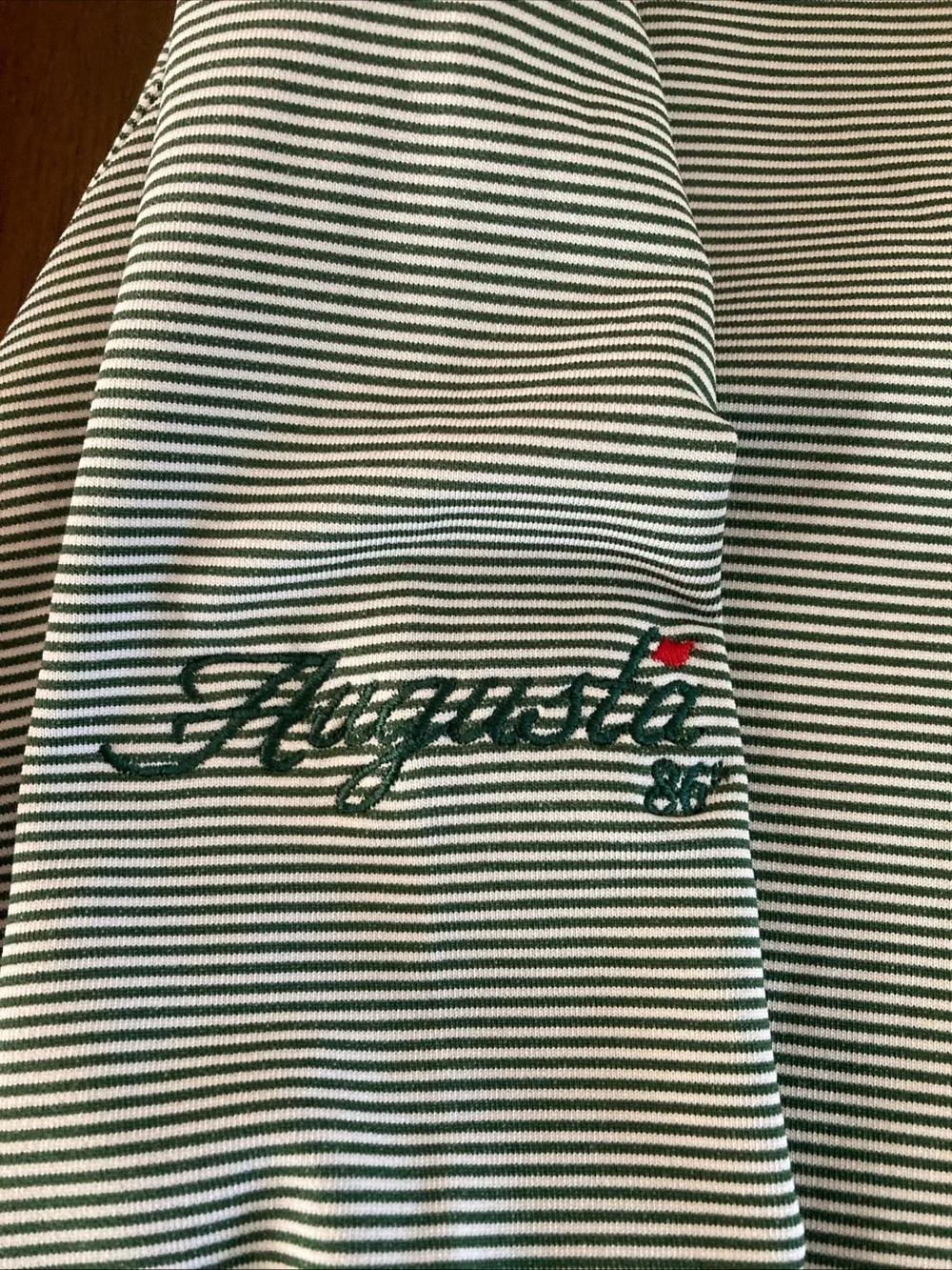 Peter Millar Augusta 86 TaylorMade Men’s Green Striped Quarter-Zip Golf Pullover
